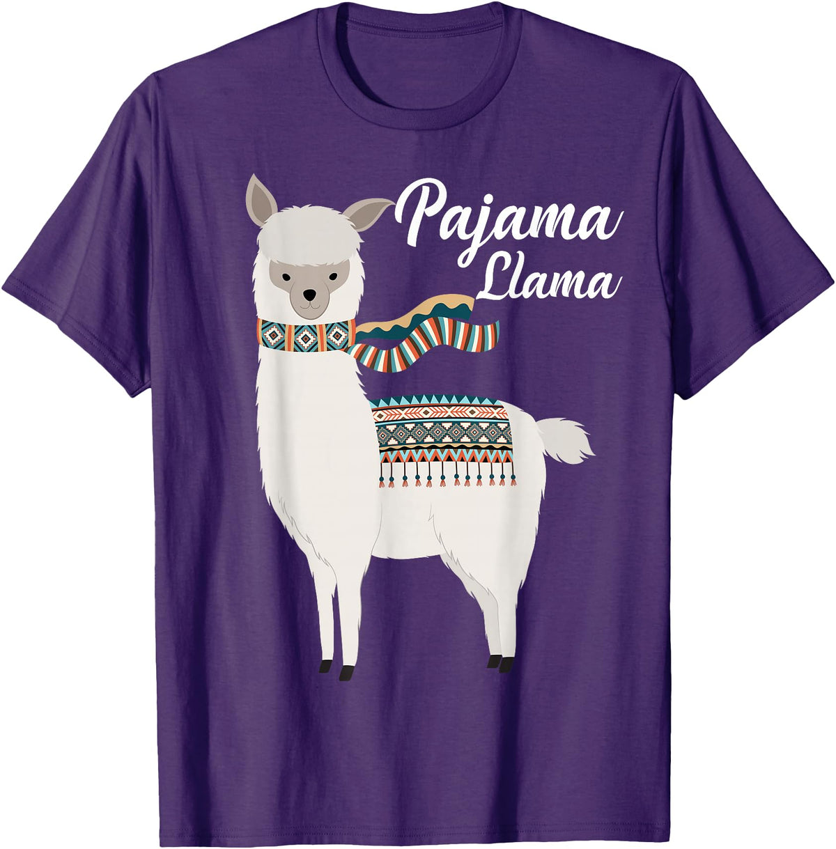 Llama Pajamas GA Cute Pajama Llama Bed Time T-Shirt Llama Pajama T-Shirt - Purple