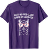 Pun Llama Animal Math Teacher Math No Prob llama Alpaca My Calculator Funny Pun Teacher T-Shirt - Purple