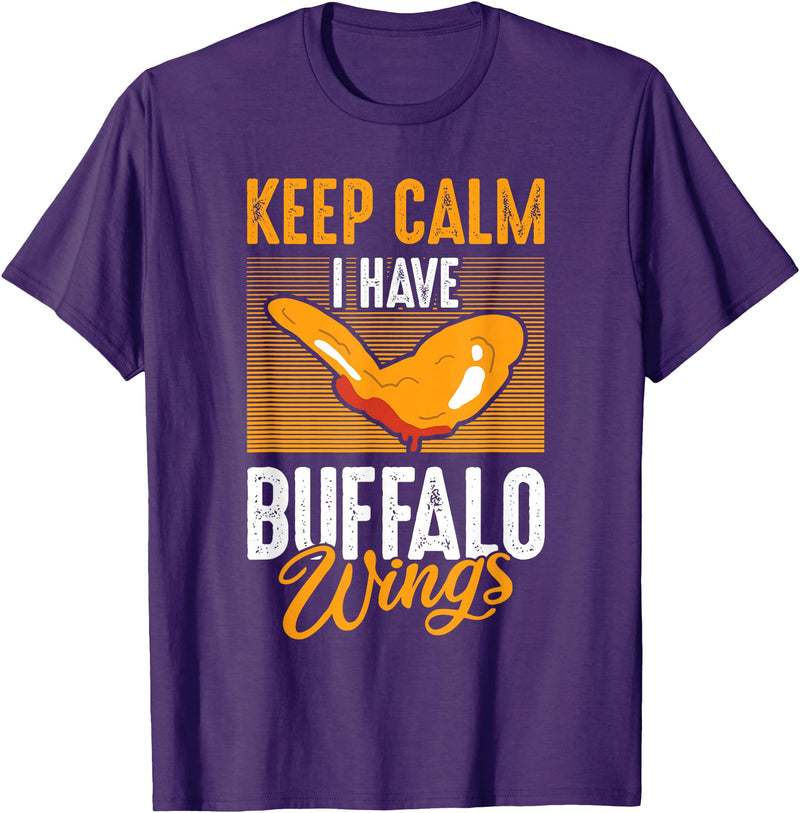 Buffalo Wings Fried Chicken Hot Wing Sauce T-Shirt - Purple