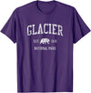 Jim Shorts Glacier National Park T-Shirt Vintage Sports Design Tee T-Shirt - Purple