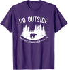 Explore Tees Go Outside Worst Case Scenario A Bear Kills You Explorer Tee T-Shirt - Purple