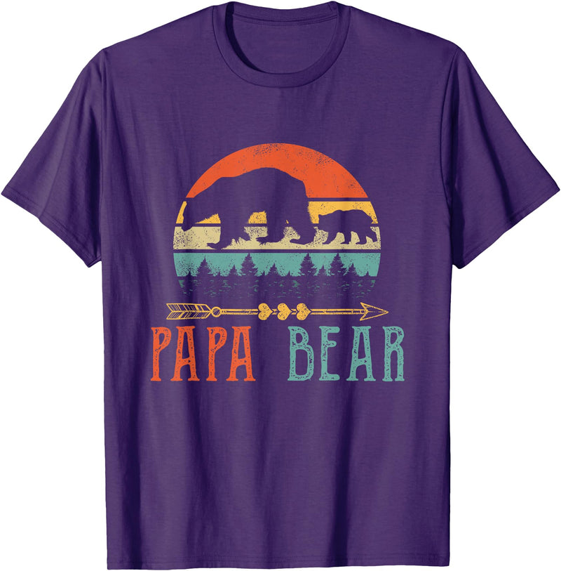Father's Day Shirts Dad Gifts Papa Bear Daddy Funny Mens Fathers Day Gift-Idea T-Shirt - Purple