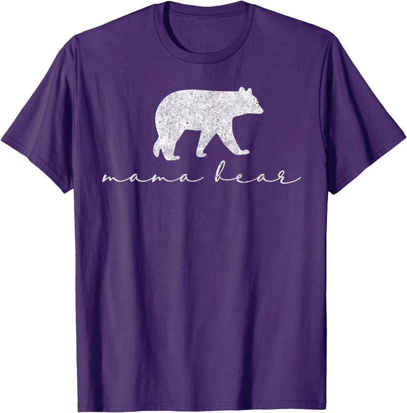 Mama Bear Shirt Cute White T-Shirt - Purple