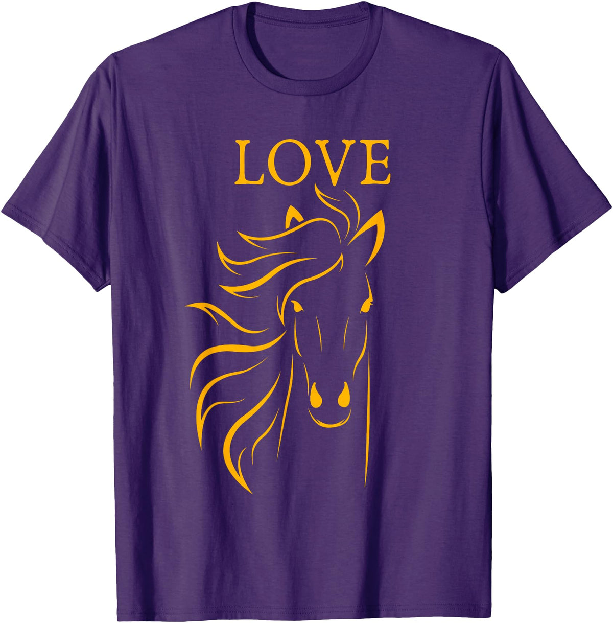 I Love Horses Shirts and Gifts Women and Girls Stylish Love Horse Head T-Shirt - Purple