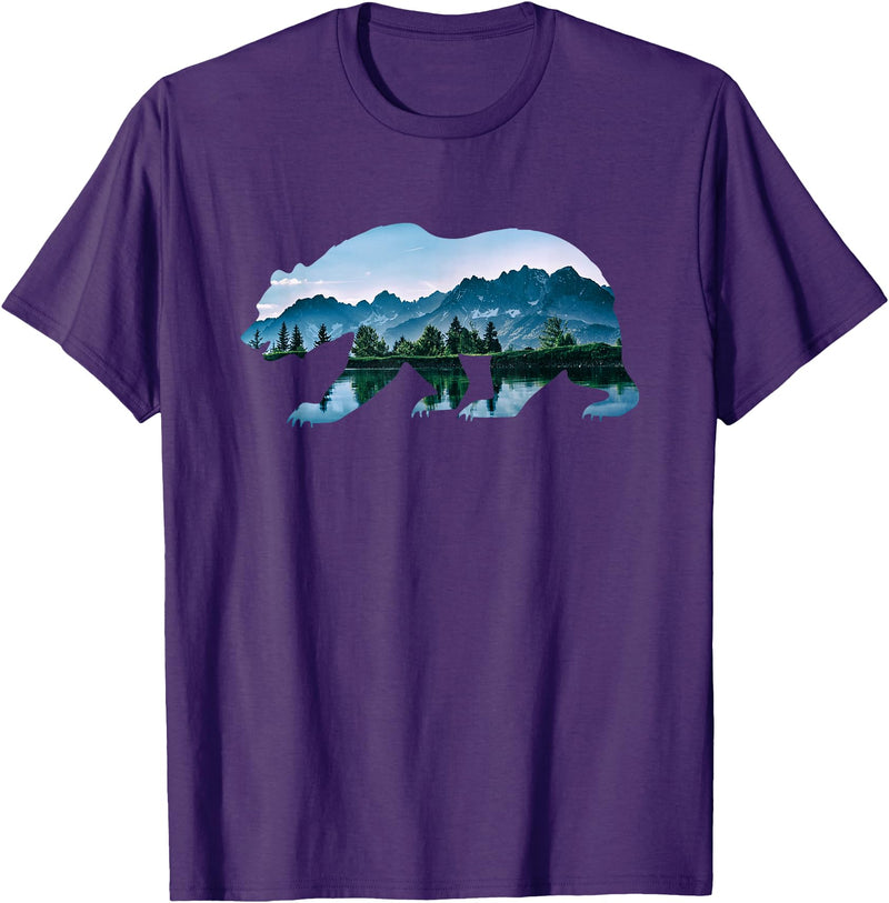 Retro National Park Shirts Bear Vintage National Park Bear Wildlife Mountains T-Shirt - Purple