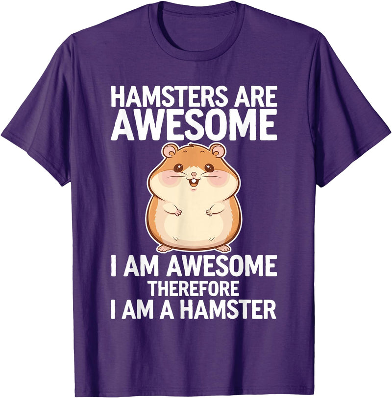 Cute Hamster Design for Men Women Kids Animal Hamster Lover T-Shirt - Purple