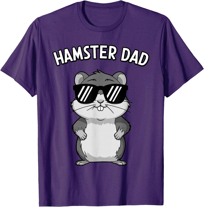 Funny Hamster Design for Men Dad Boys Animal Hamster Lover T-Shirt - Purple