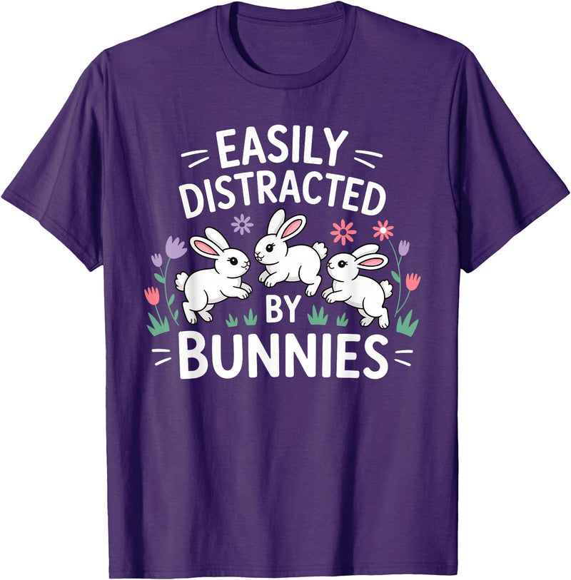 Bunny Design for Men Women Kids Rabbit Hare Bunny Lover T-Shirt in Purple