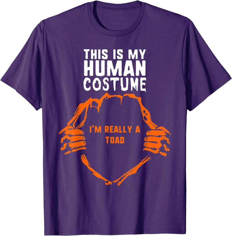 Halloween Costume by Marcus4 Tees Co. This Is My Human Costume I'm Really A Toad Halloween Kids T-Shirt - Purple