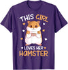 This Girl Loves Her Hamster Hammy Girls Hamster Lover T-Shirt - Purple