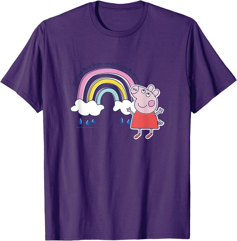 Peppa Pig Without Rain There Would Be No Rainbows Cute Shot T-Shirt - Purple