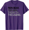 Papa Bear Gifts Papa Bear The Man The Myth Legend Gift T-Shirt - Purple