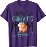 Cute Guinea Pig Lover HS0 Guinea Pig Mom Best Guinea Pig Mom Ever T-Shirt - Purple