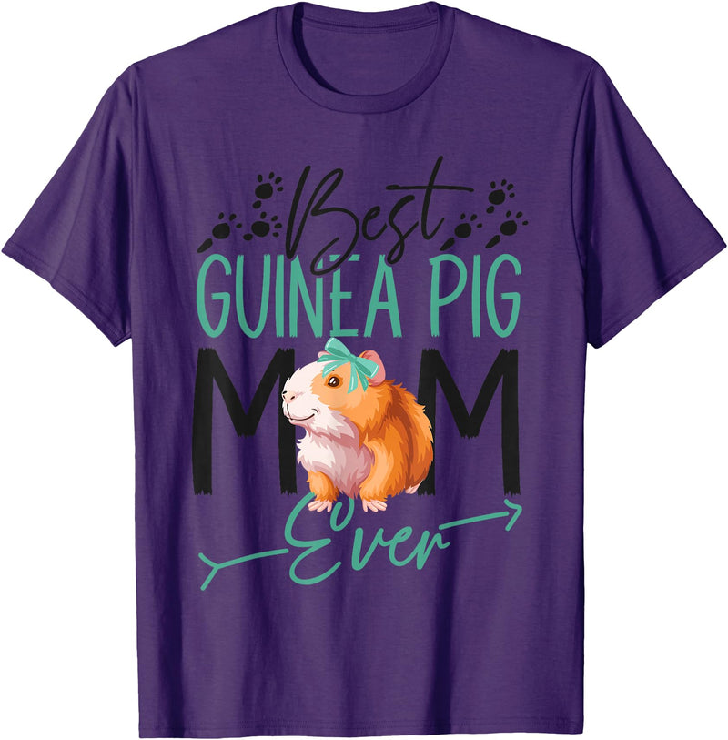Cute Guinea Pig Lover HS0 Guinea Pig Mom Best Guinea Pig Mom Ever T-Shirt - Purple