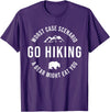 Worst Case Scenario Sarcastic Hiker Humor Outdoors GO HIKING Funny A Bear Might Eat You Mountains Sarcasm Hike T-Shirt - Purple