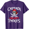 Funny Pirate Shirts Captain Grumpy Pants - Buccaneer Freebooter Pirate T-Shirt - Purple