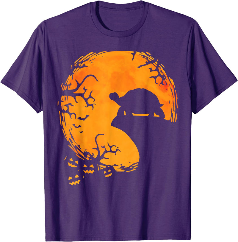 Spooky Halloween Animal Shirts & Costumes Funny Tortoise Halloween Silhouette Spooky Tortoise Lover T-Shirt - Purple