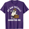 My Dad Totally Ghosted Me Groovy My Dad Totally Dad Ghosted Me Spooky Halloween Dad T-Shirt - Purple