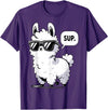 Magical and Funny Llama lover Gifts Alpaca Llama with Sunglasses Sup T-Shirt - Purple