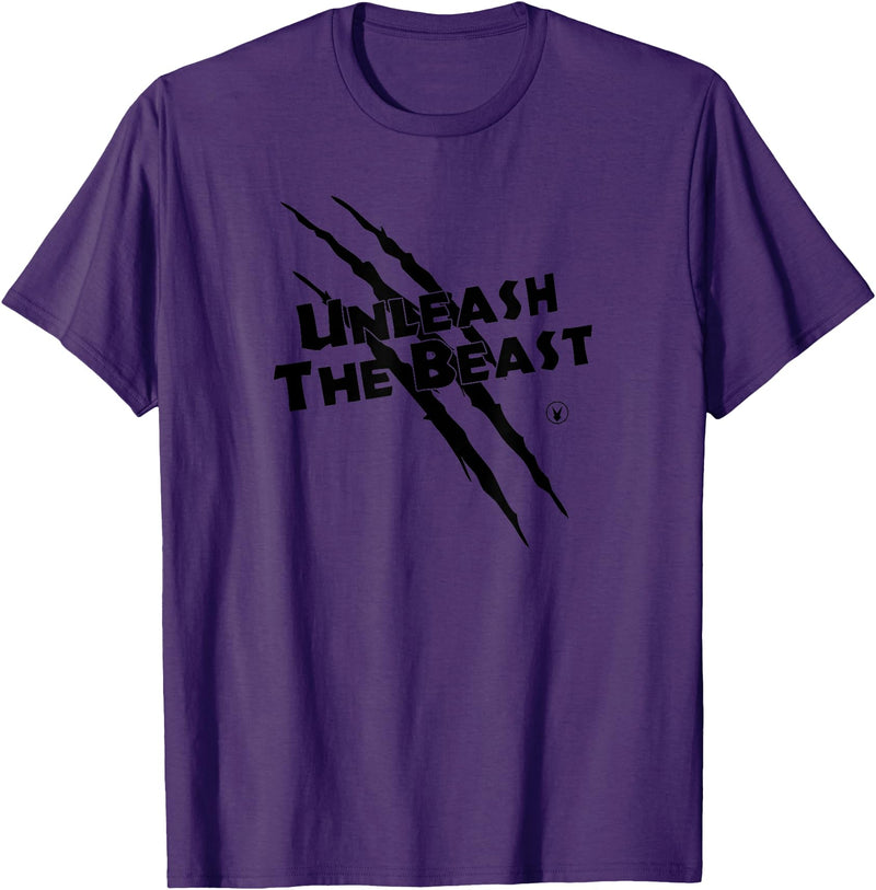 UNLEASH THE BEAST Gym Rabbit Workout Motivation T-Shirt in Purple