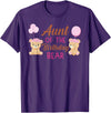 Family Birthday Bear Gifts Aunt of The Birthday for Girl Bear 1st Birthday Party Girl T-Shirt - Purple