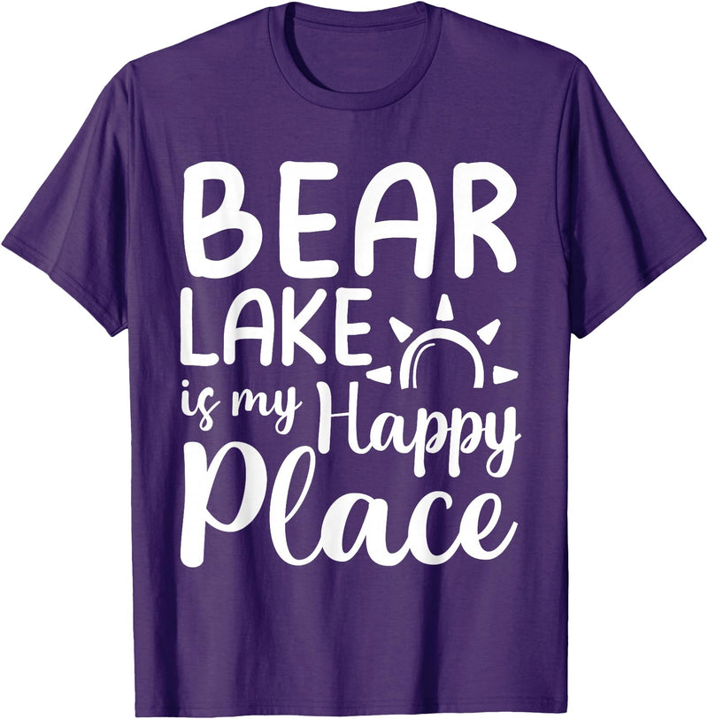 Lake Gifts & Accessories Bear Lake Is My Happy Place - Camping Nature Outdoor Lake T-Shirt - Purple