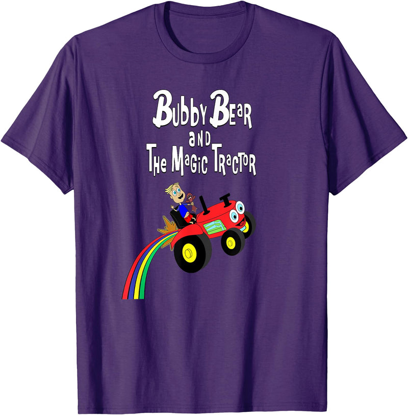 Strange Planet Apparel Bubby Bear and the Magic Tractor T-Shirt - Purple