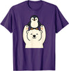 Wild Harmony Friends Co Polar Bear Penguin Friendship Cute Best Friends T-Shirt - Purple