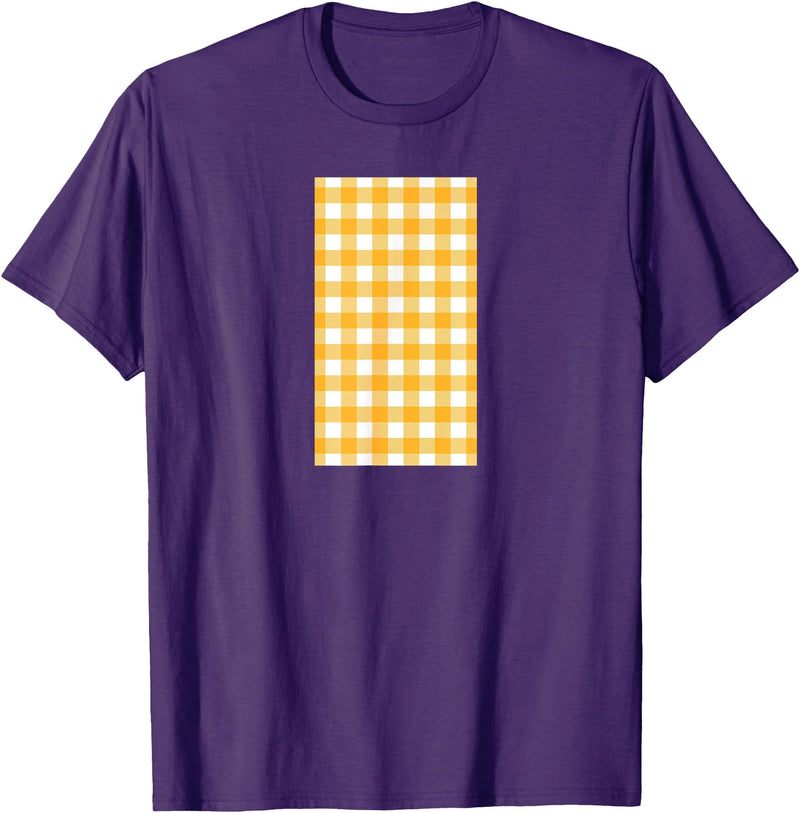 Buffalo Plaid and Checkered Squares Yellow Checkered Square Buffalo Plaid T-Shirt - Purple