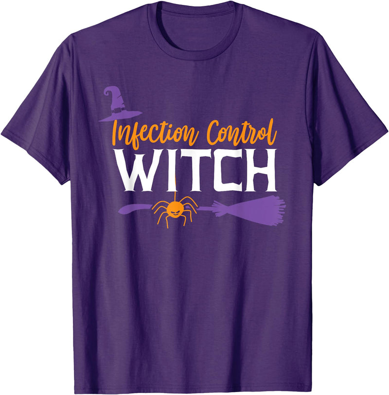 Infection Control Nurse Co. Halloween Infection Control Nurse Prevention Nursing Squad T-Shirt - Purple
