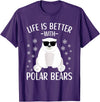 Polar Bears Accessories for Men Women & Kids Life Is Better With Polar Bears Cool Polar Bear for Kids T-Shirt - Purple