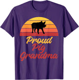 Pig Lover Gifts & Accessories Proud Pig, Grandma, Pig Holder, Pig Holder, Pig Dog, Grandma T-Shirt - Purple