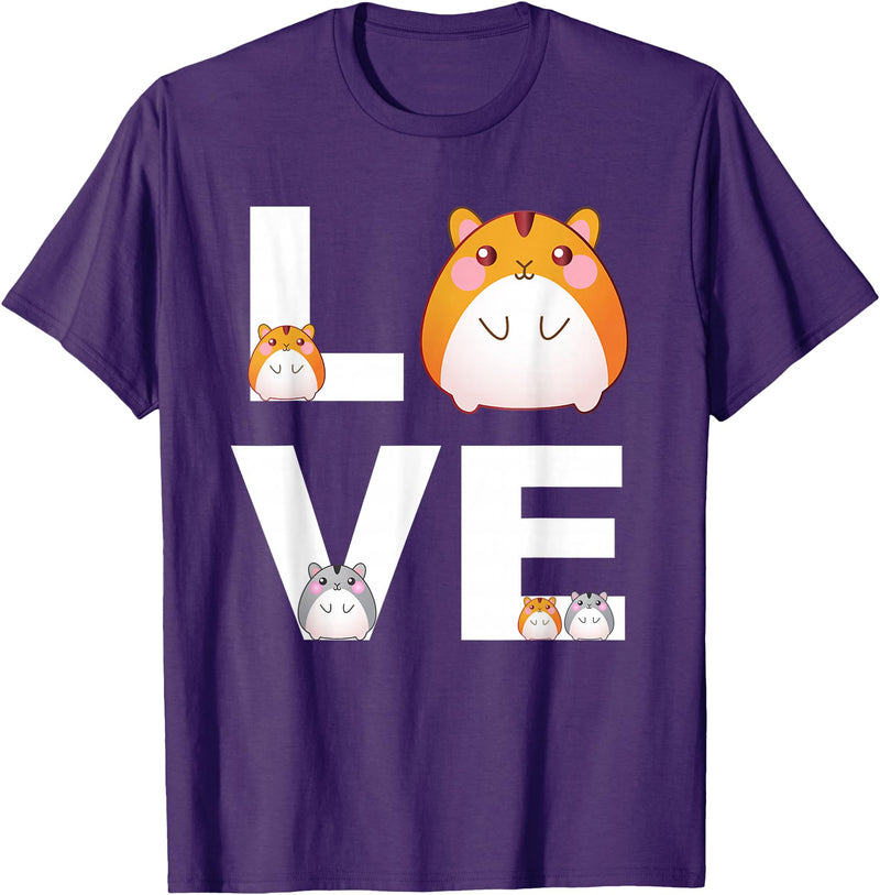 Hamster Love Cute Hamsters Shirt Animal Toys Pets Lovers T-Shirt - Purple