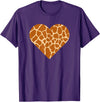 Giraffe Heart Graphic Apparel Giraffe Heart Cute Giraffe Lover Love T-Shirt - Purple