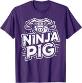 PIG Designs By ShirtZilla Ninja PIG T-Shirt PIG Ninja T-Shirt - Purple