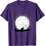 Rabbit in Moon and Moonlight T-Shirt in Purple