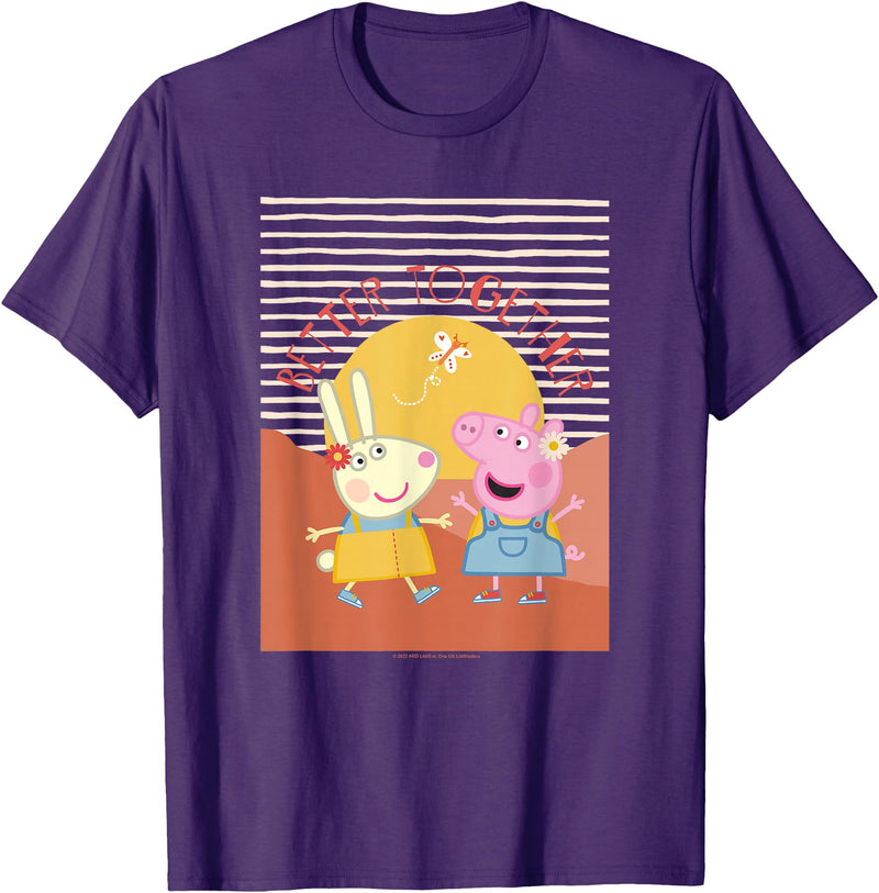 Peppa Pig Better Together Rebecca Rabbit Retro Portrait T-Shirt - Purple
