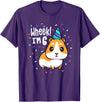 Guinea Pig Birthday by Joy Haus Guinea Pig Birthday Party Wheek Kids 6 Year Old 6th Outfit T-Shirt - Purple