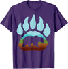 Big Bear Grizzly Paw Gift Design Big Texas Bear Claw Gift Design Idea For Bear Fans T-Shirt - Purple