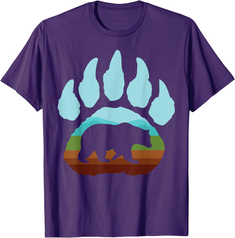 Big Bear Grizzly Paw Gift Design Big Texas Bear Claw Gift Design Idea For Bear Fans T-Shirt - Purple