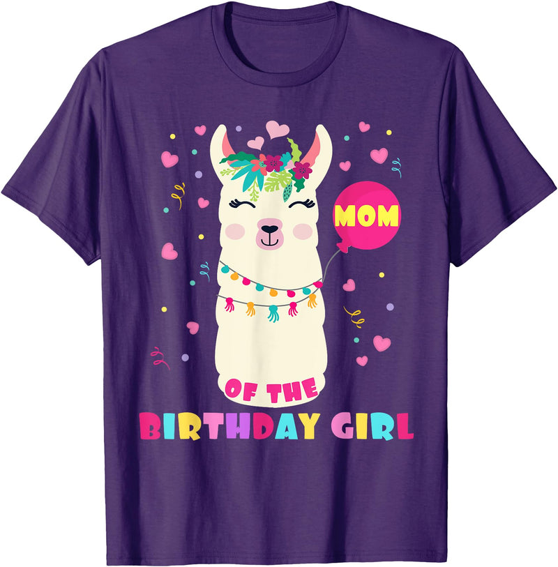 Llamazing Birthday Party Outfit Llama Lovers Mom Of The Birthday Girl Cute Mama Llama Alpaca Llamazing T-Shirt - Purple
