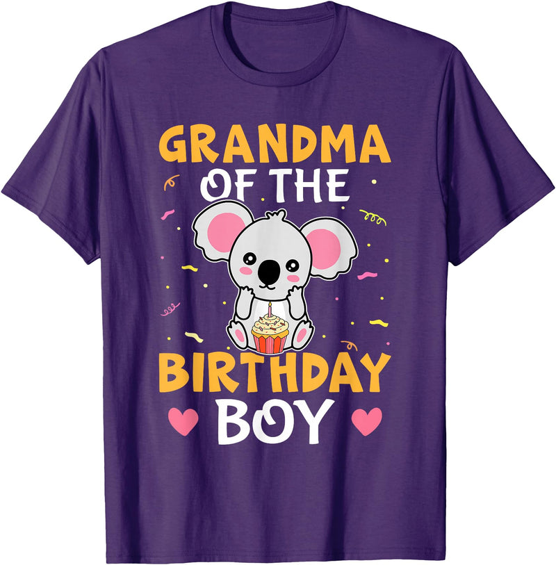 Favorite Grandma Designs For Women Grandma Of The Birthday Boy Koala Bear For Girls T-Shirt - Purple