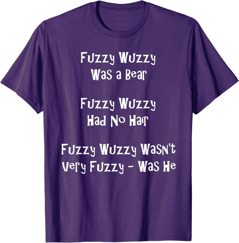 Speech Therapist Gifts - Tongue Twisters! Fuzzy Wuzzy Was a Bear... Best Tongue Twister Gift T-Shirt - Purple