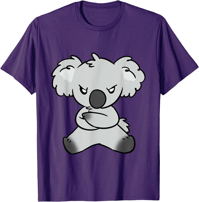 Funny and Sassy Koala Tees Angry Koala Bear T-Shirt - Gift for Koala lovers T-Shirt - Purple