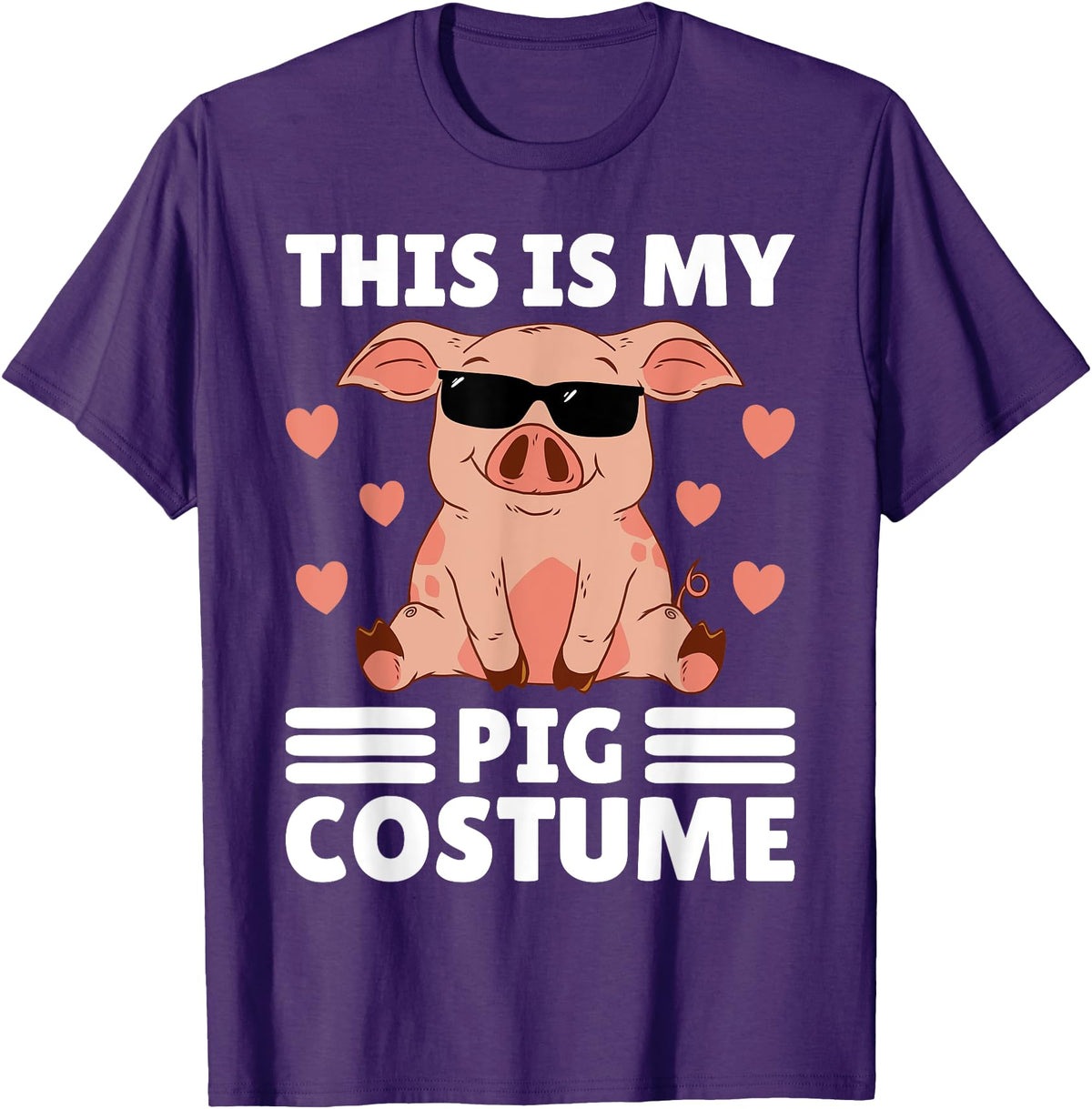 Funny Pig Costume For Men Or Boys This Is My My Pig Costume Men Pig Stuff Funny Farmer Boy Pig T-Shirt - Purple