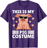 Funny Pig Costume For Women Or Girls This is My My Pig Costume Women Pig Stuff Funny Farmer Girl T-Shirt - Purple
