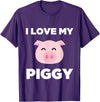 Adorable Fat Animals Tees I Love My Piggy - Funny Pet Pig Lover Cute T-Shirt T-Shirt - Purple