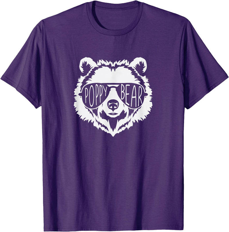 poppy Bear Family Apparel Poppy Bear Face with Sunglasses T-Shirt - Purple