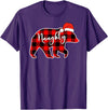 Naughty or Nice Matching Shirts Naughty or Nice Christmas Couple Naughty Bear Red Plaid T-Shirt - Purple