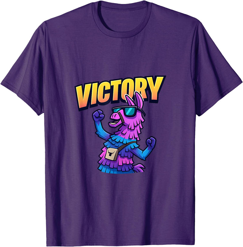 PixelLlama Victory Gaming Victory Llama T-Shirt - Purple